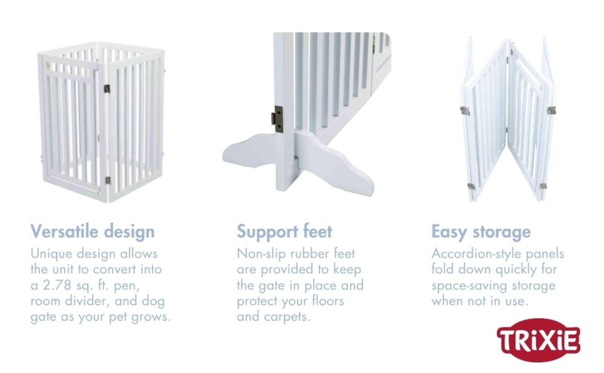 TRIXIE Dog Barrier 4-Panel Gate, White, 80
