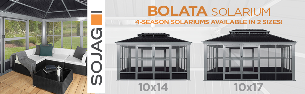 SOJAG BOLATA SOLARIUM - 4 Season Solariums Available in 2 sizes!