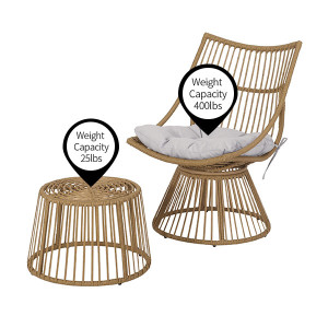 Borealis 2pc patio papasan chair & ottoman discount set