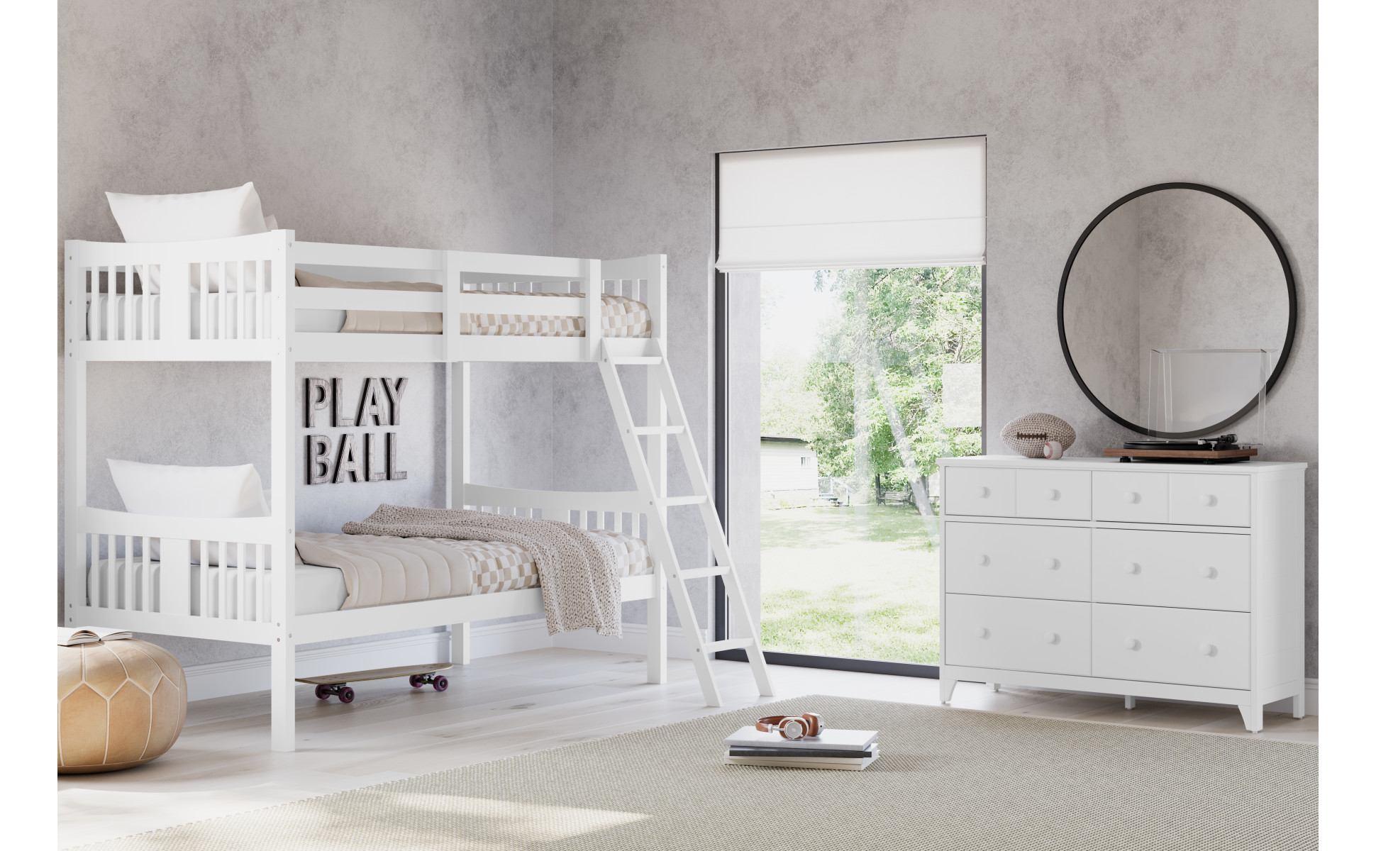 Storkcraft caribou deals bunk bed white