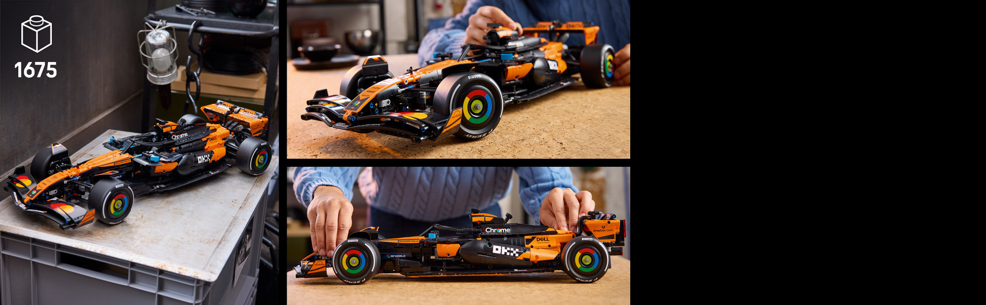 Assemble a realistic replica of the McLaren MCL39 F1 car, featuring push-rod and pull-rod suspension, steering and differential.