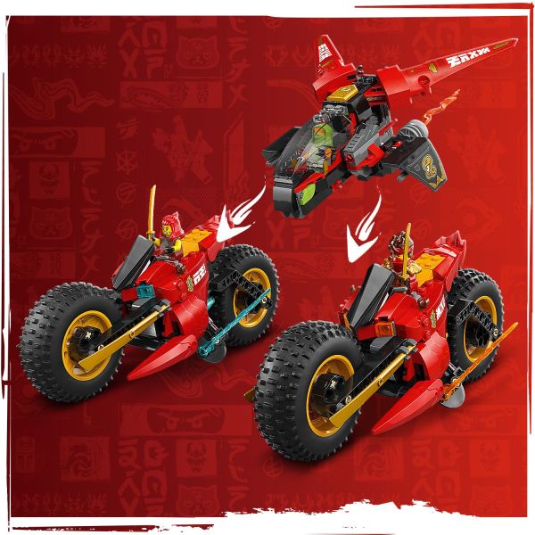 Ninja Combat Vehicle separates into 2 bikes and a jet.