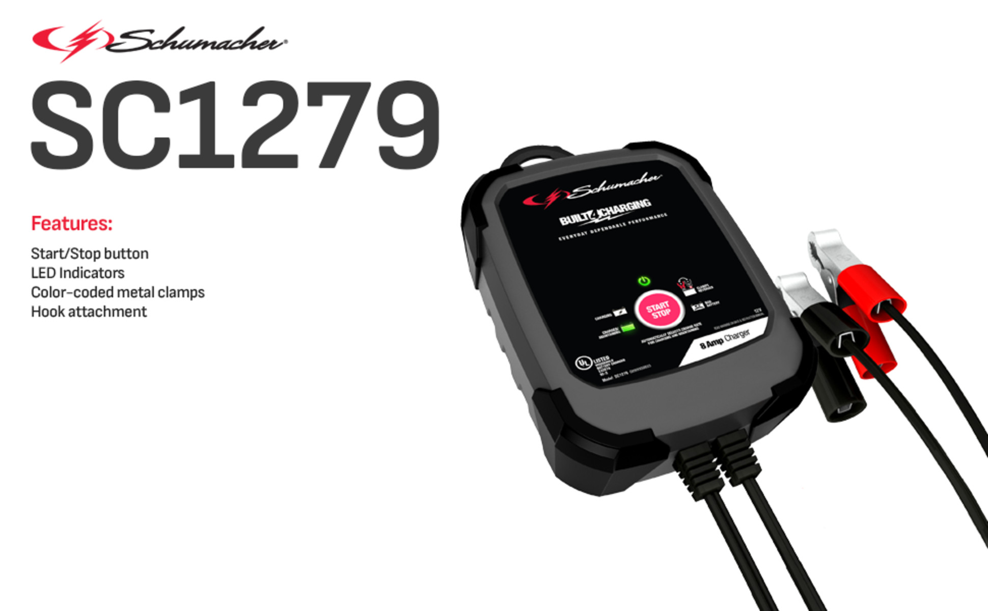 BATTERY CHARGER WITH AUTOMATIC LOAD HOLDING SC POWER SCZ 8 AUTOMATIC 12V  800mA (FOR ALL BATTERIES : PB ,CLASSICAL,MAINTENANCE FREE, AGM , GEL) - P2R