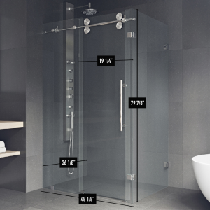 VIGO Winslow 36 in. L x 48 in. W x 79 in. H Frameless Sliding Shower ...