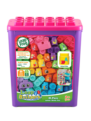 LeapBuilders 81-Piece Jumbo Blocks Box (Pink) - Walmart.com