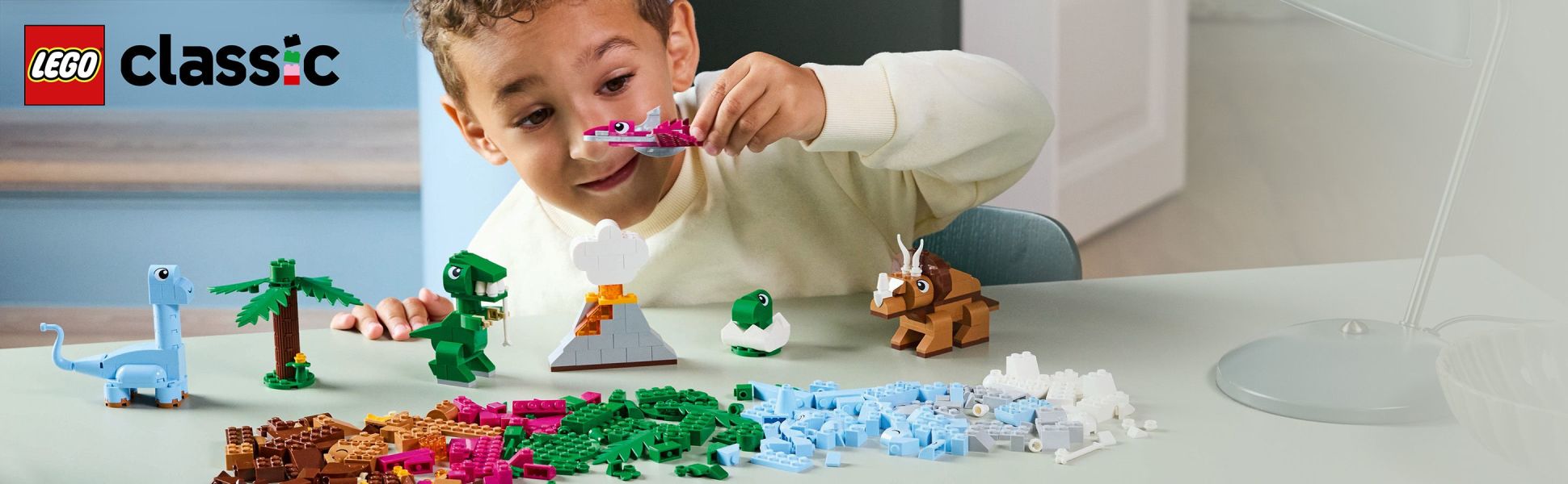 This versatile kit lets kids build popular dinosaurs then customize them to create unique dinos of their own.