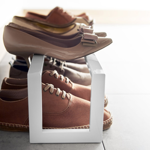 Dimension image for Expandable Shoe Rack - Two Sizes on a white background