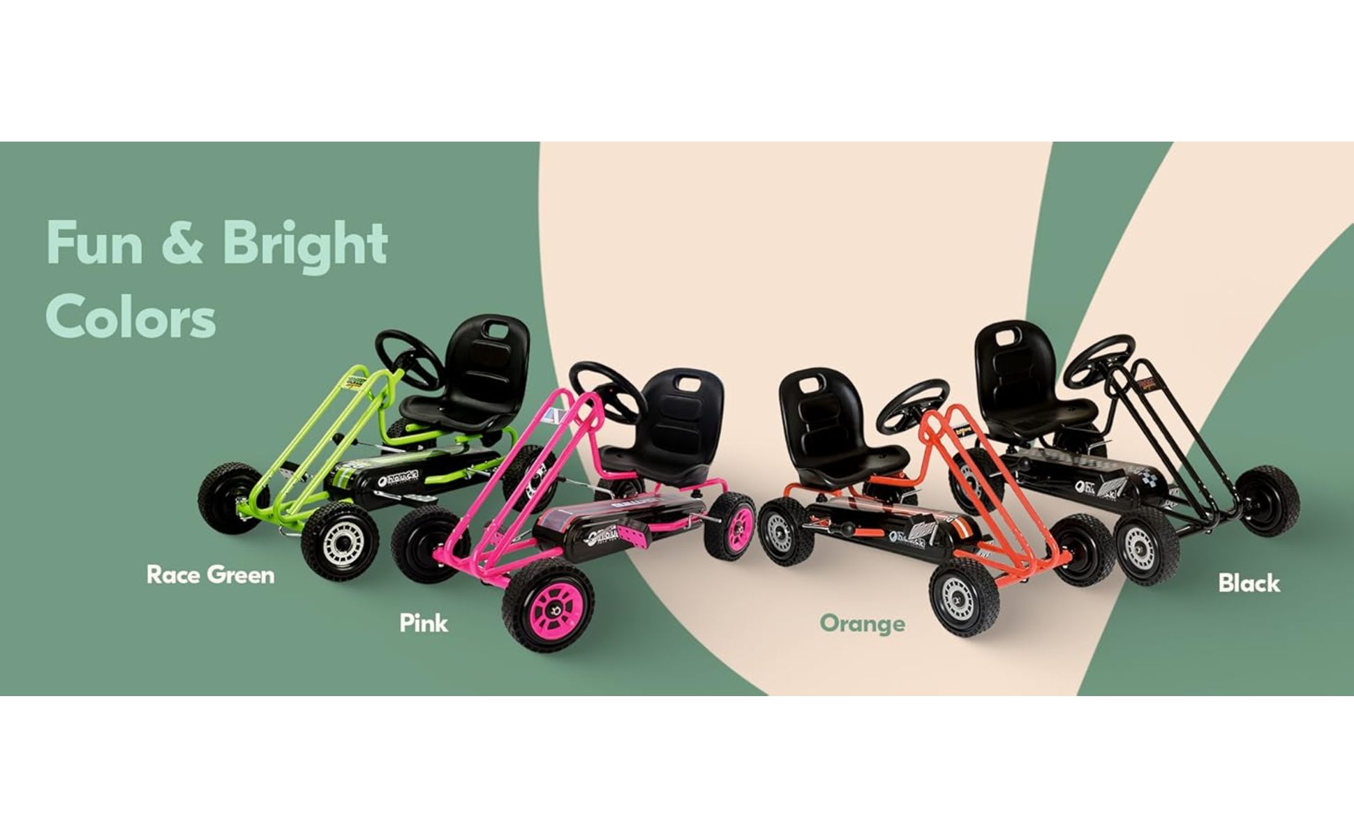 hauck Lightning Ergonomic Pedal Ride-On Go Kart for Kids, Black