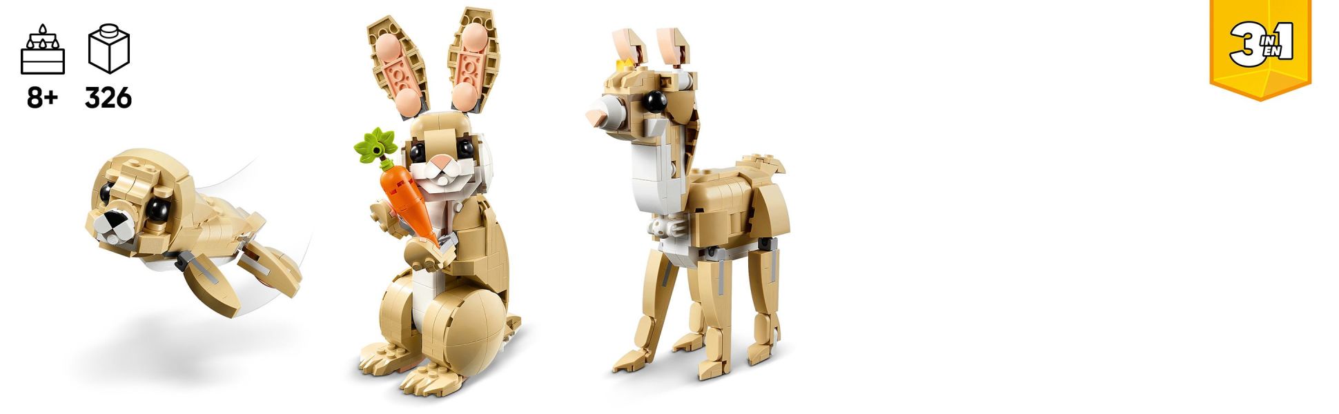 Kids enjoy a quick build with this LEGO playset before dreaming up stories with 3 different cute animals.