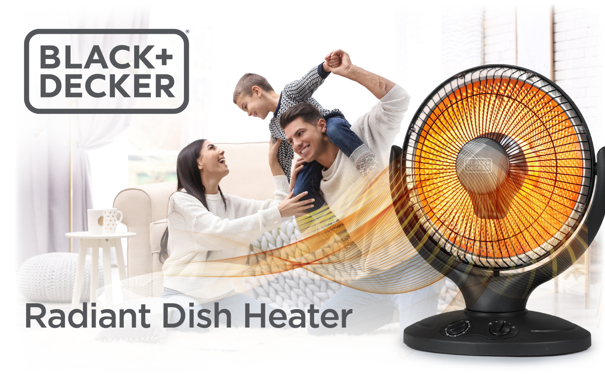 Black & Decker 360° Surround Ceramic Heater, 10-1/4H x 7-5/8W x 7-5/8D,  Black