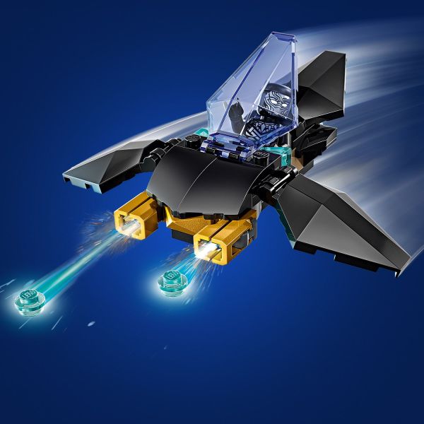 With stud shooters, an opening cockpit and movable wings.