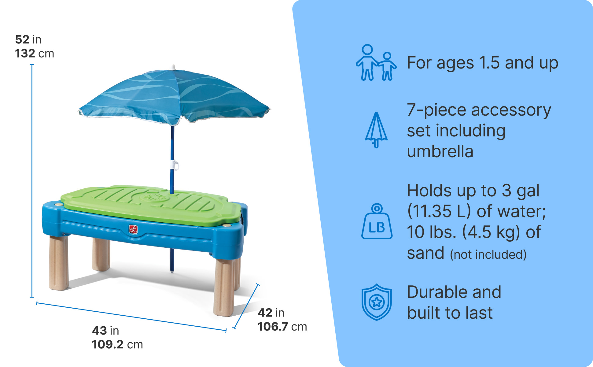 Step Sand And Water Table With Umbrella Step2 Cascading Cove Sand