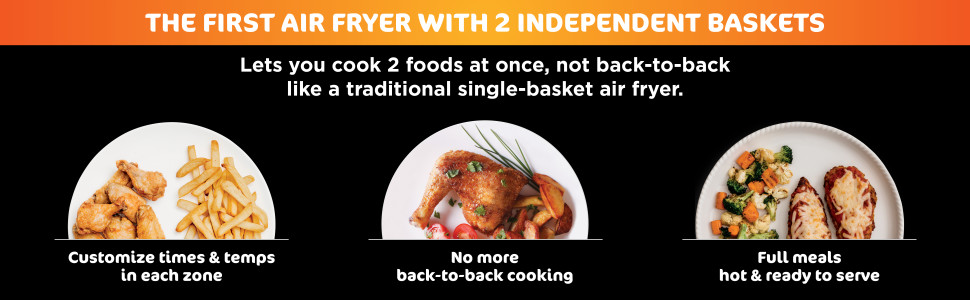 Ninja® Foodi® 4-in-1, 8-qt.,2-Basket Air Fryer with DualZone