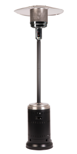 Fire Sense Commercial Patio Heater, Onyx/Stainless Steel