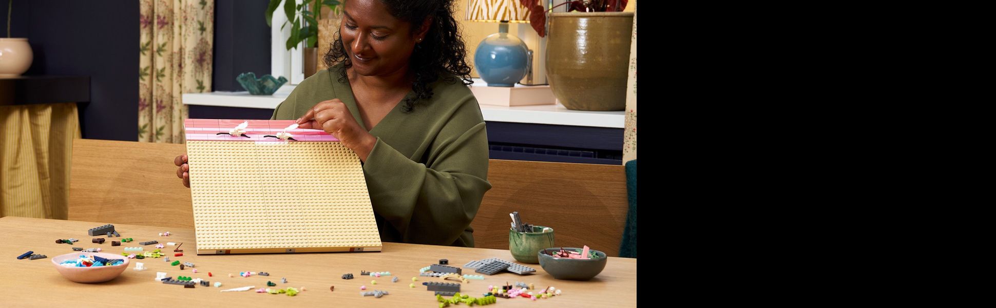 LEGO set provides adults with a creative activity as they use 1,892 bricks to assemble a piece of aesthetic room decor.