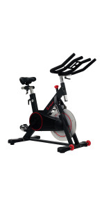 Sunny Health & Fitness Magnetic Belt Drive Indoor Cycling Bike with High Weight Capacity and Device Holder - SF-B1805