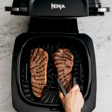  Ninja Foodi 5-in-1 4-qt. Air Fryer, Roast, Bake, Dehydrate  Indoor Electric Grill (AG301), 10inch x 10inch, Black and Silver (Renewed)  : Home & Kitchen