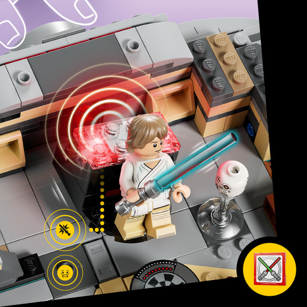 SMART Luke Skywalker’s blue Lightsaber hums as it is swished.