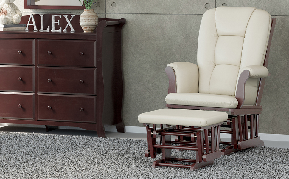 Storkcraft tuscany custom glider and online ottoman