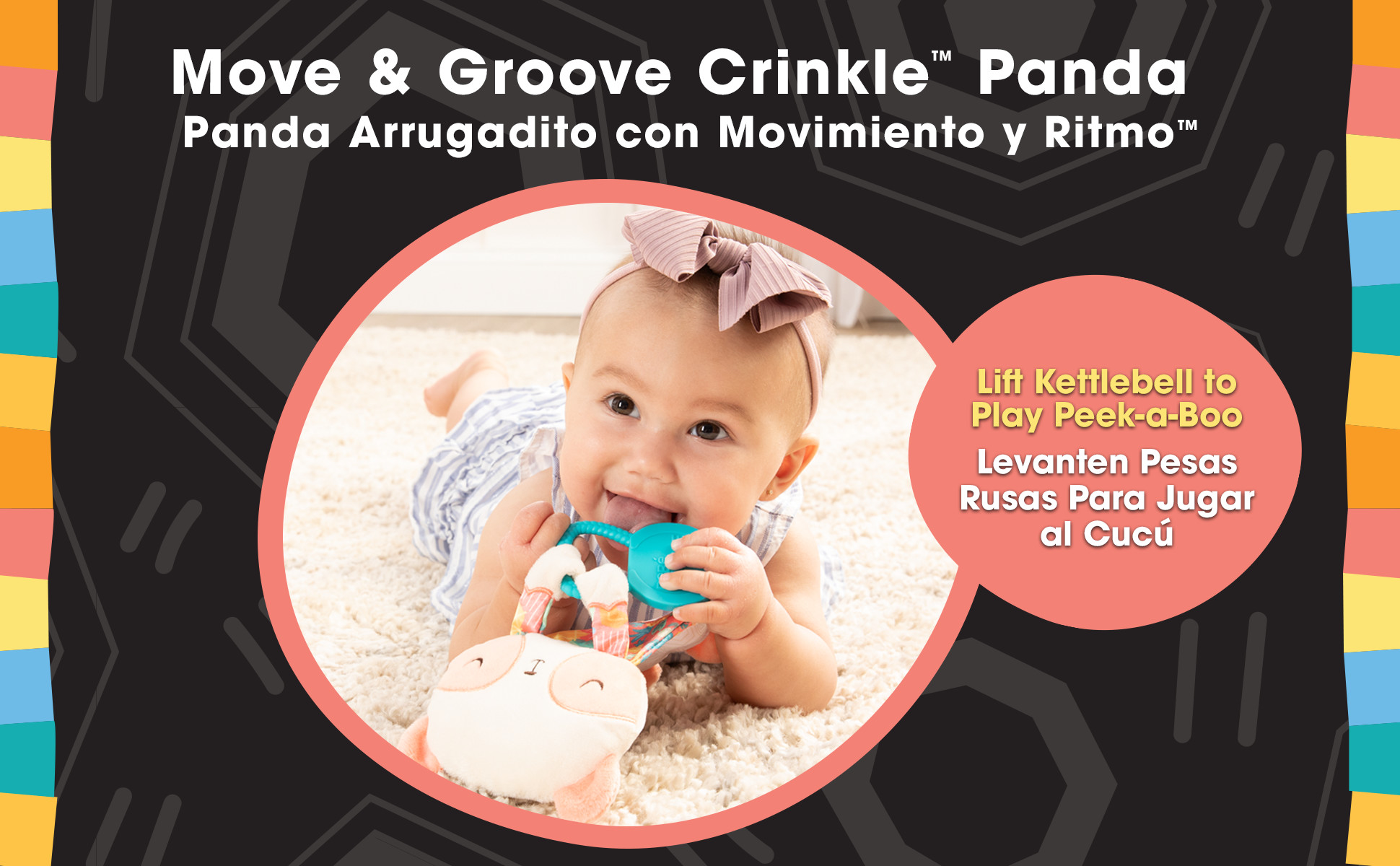 Bebe Fuerte Infant Toy Crinklie Panda with Peek-a-Boo Kettlebell