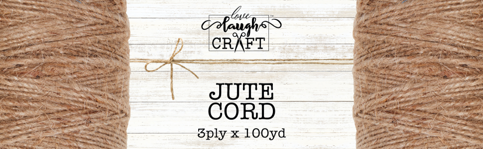 Love, Laugh, Craft 3-Ply Flexible Jute Cord Twine, 100-Yds, Natural 