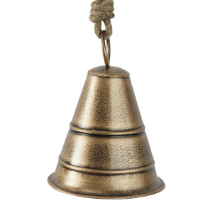 Litton Lane Gold Metal Tibetan Inspired Wide Cone Decorative Cow