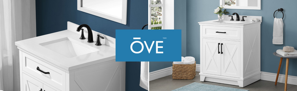 Ove Decors Ollie 30 W x 22 D Freestanding Bathroom Vanity with Sink and  Mirror, Midnight Blue