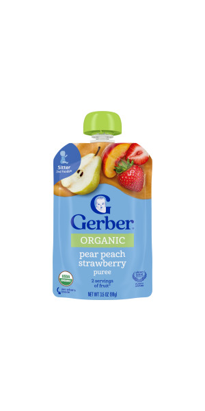 Organic Pear Peach Strawberry Puree