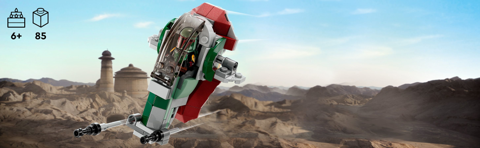 LEGO Star Wars 75344 Le Vaisseau de Boba Fett Microfighter, Véhicule avec  Figurines, Le Mandalorien - Zoma