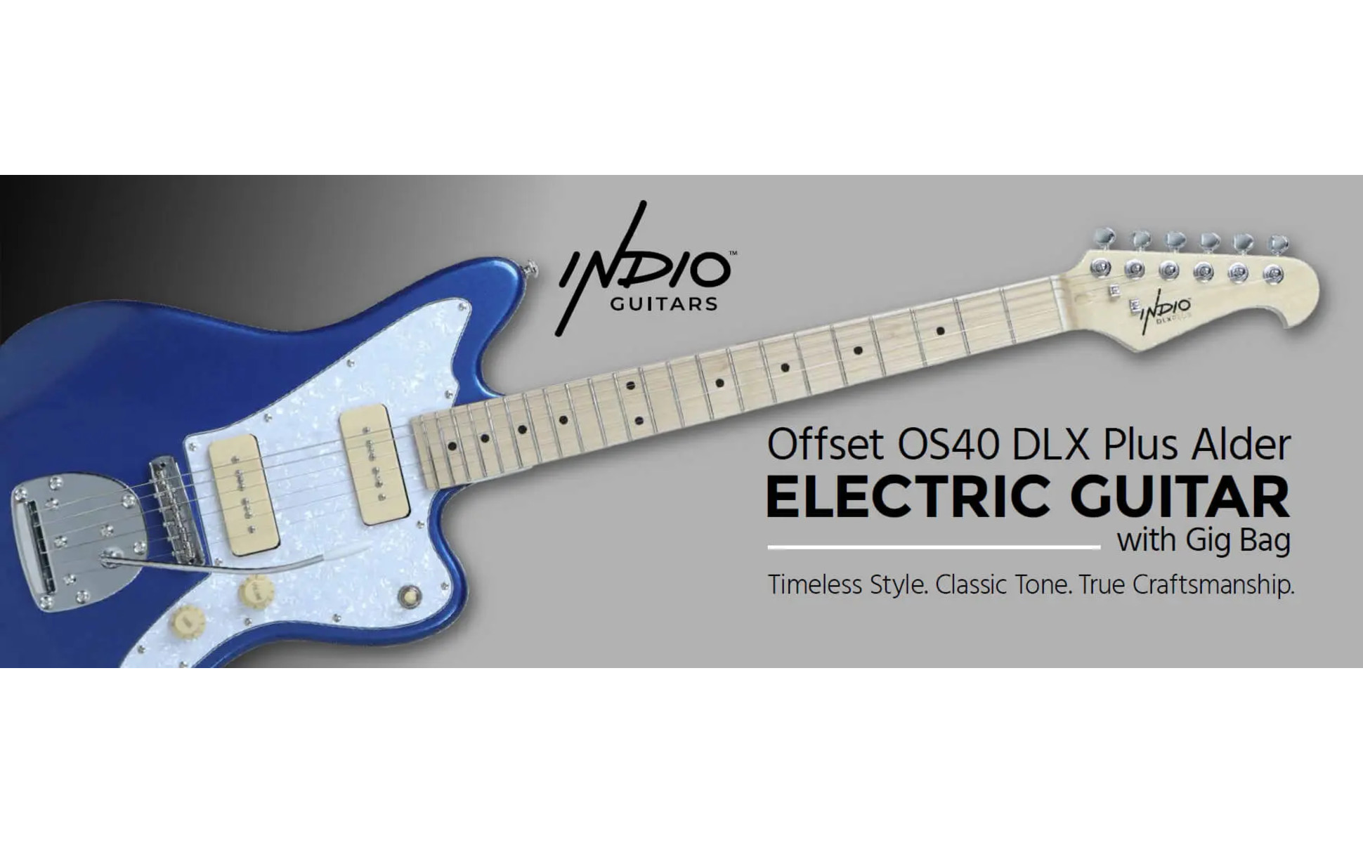 Monoprice Offset OS40 DLX Plus Alder Electric Guitar with Gig Bag 