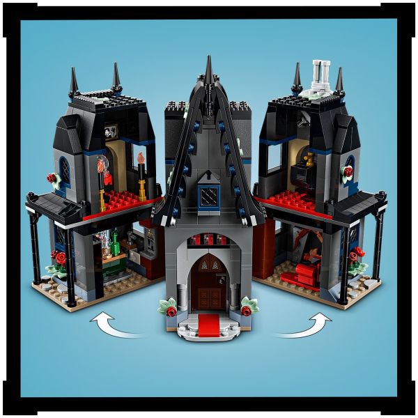 Access the rooms, including a kitchen, and play out mysteries.