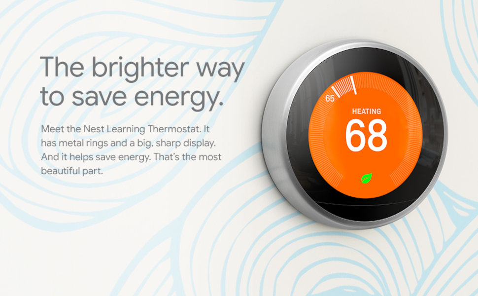 Feodaal jogger Tact Google Nest Learning Thermostat - Smart Wi-Fi Thermostat - Stainless Steel  T3007ES - The Home Depot