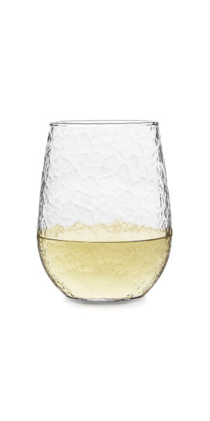 Libbey Hammered Stemless Wine Glasses, 17oz, Set of 8