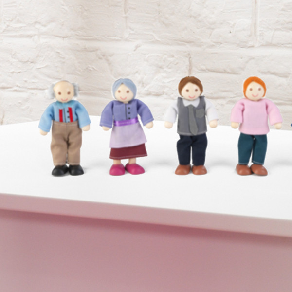 KidKraft 5 Wooden Poseable Doll Family of 7 Caucasian Walmart