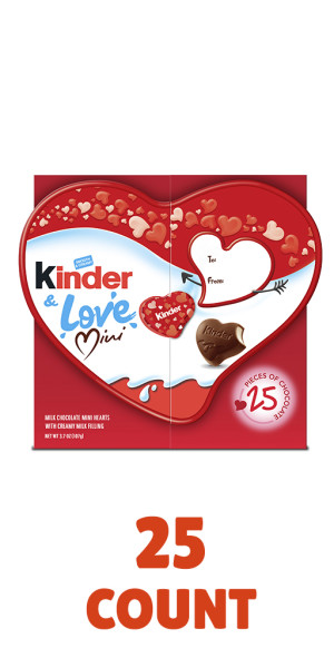 Kinder & Love Gift Box Mini Milk Chocolate Hearts Valentines Gift, 3.7 oz -  Baker's