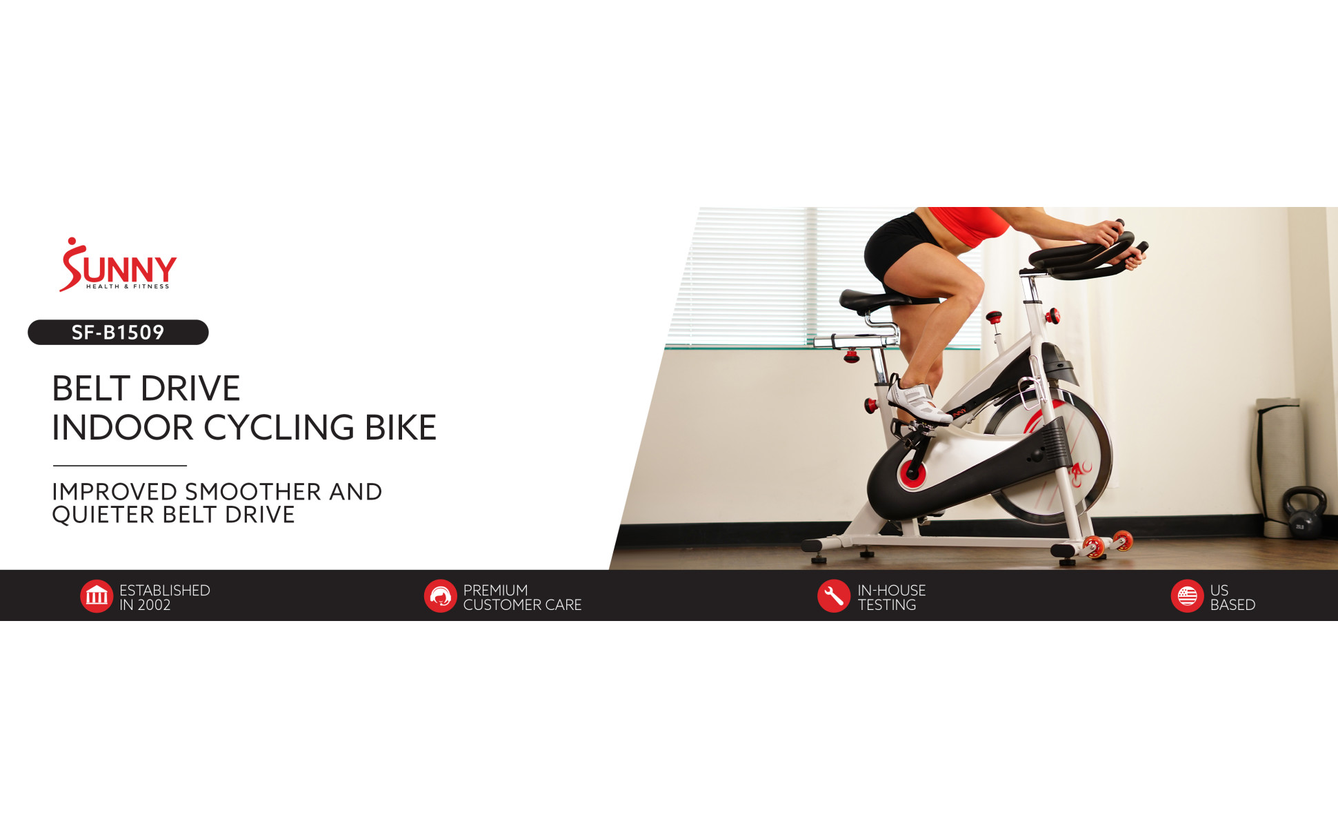 Sunny Health Fitness 40lb Indoor Cycle Bike, Adult Exercise Bike