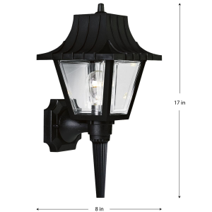 Progress Lighting Mansard Collection 1-Light Textured Black Clear ...