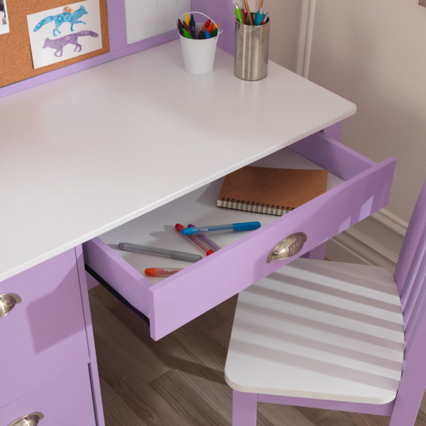  KidKraft Study Desk with Chair - Lavender, Drawers