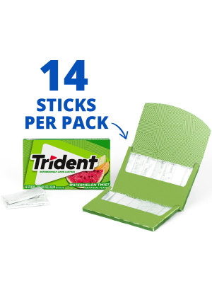 Chewing-Gums Sans Sucre Saveur Fraise 8g - Trident - Piceri
