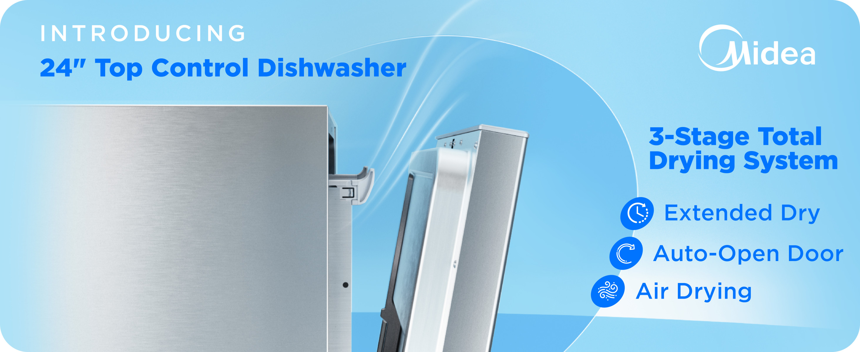 Midea Top Control Dishwasher in Stainless Steel
