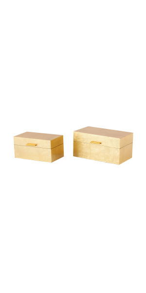 CosmoLiving by Cosmopolitan Gold Wooden Decorative Box with