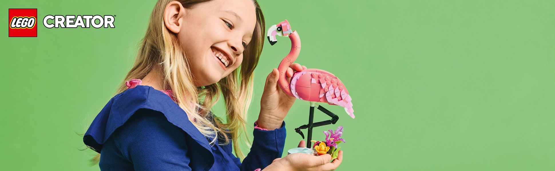 Using the same bricks, animal-loving kids can build a pink flamingo then rebuild it into a cockatoo toy or an axolotl toy.