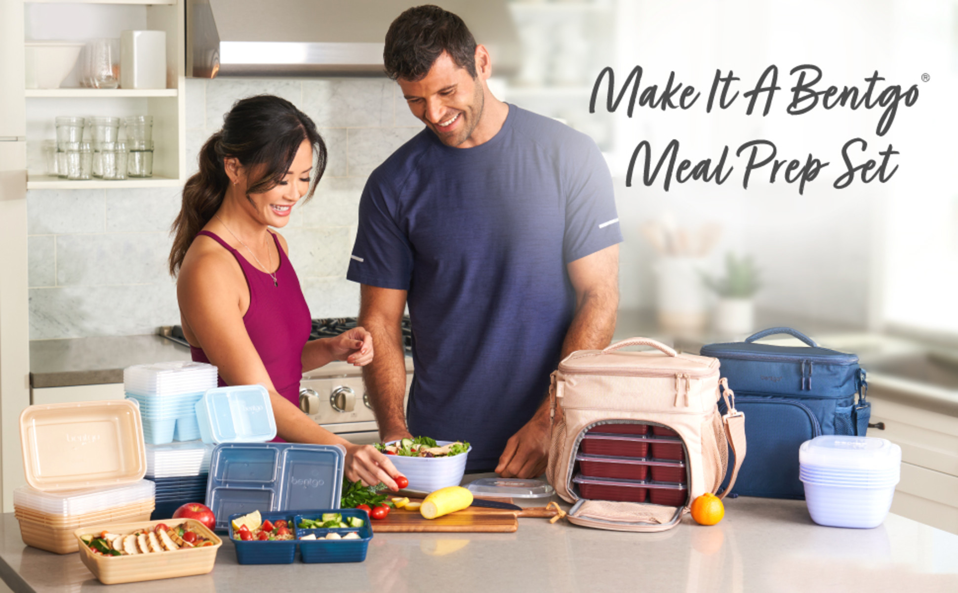 Bentgo Fresh 3-Meal Prep Pack, Versatile Compartments. Re-Useable