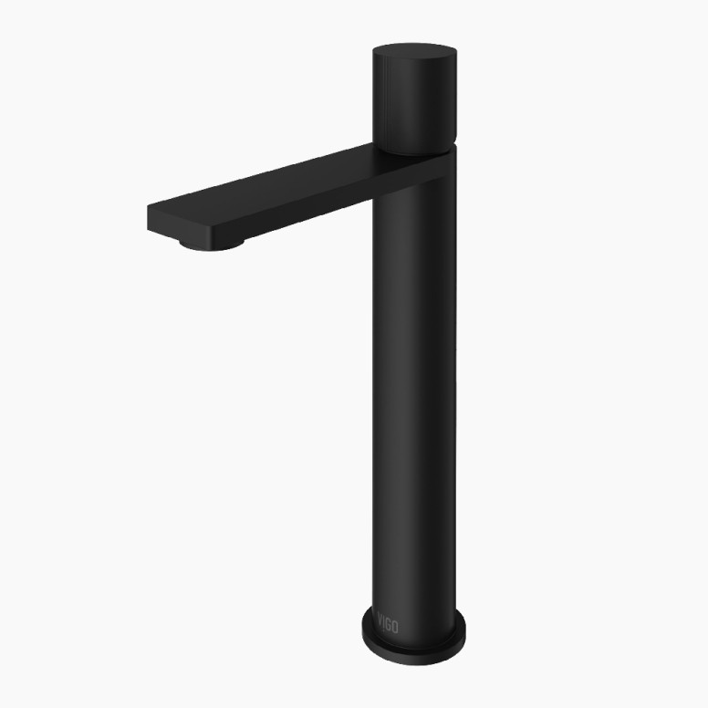 VIGO Gotham 1-Handle Single Hole Vessel Bathroom Faucet in Matte Black