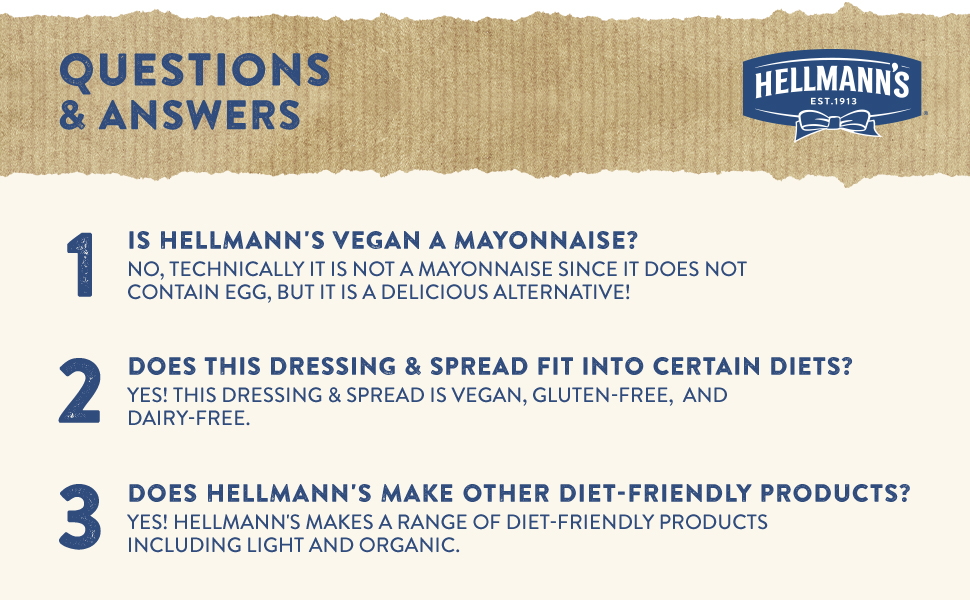 Hellmann's Vegan Mayonnaise Dressing & Spread 340 ml - Voilà Online  Groceries & Offers