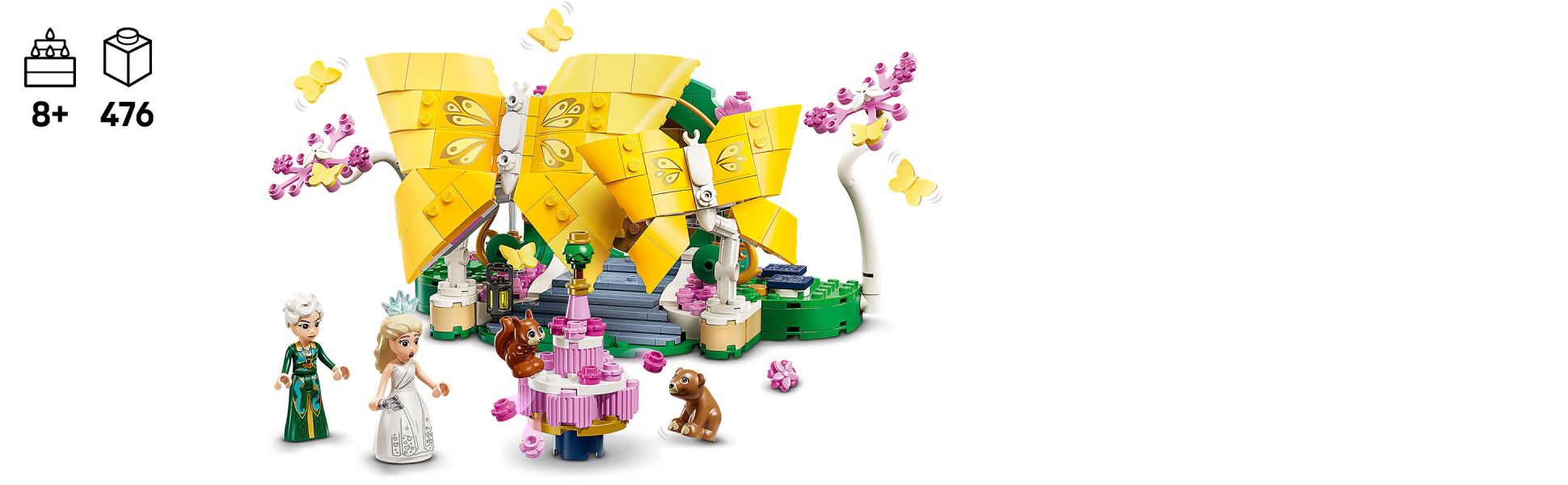 This play-and-display toy comes with 2 eye-catching LEGO butterflies that can be posed to frame the colorful scene.