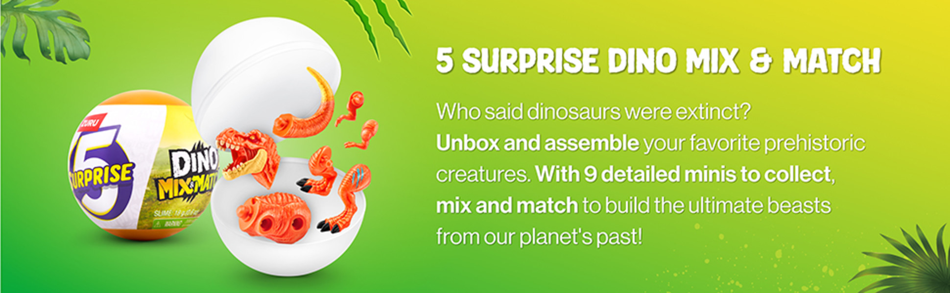 ZURU 5 Surprise Dino Mix & Match – Cápsula Sorpresa Con Dinosaurios Para Armar Y Combinar