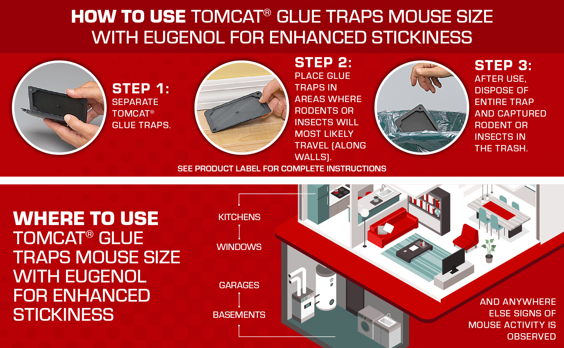 Tomcat Mouse Size Glue Traps, 4 count