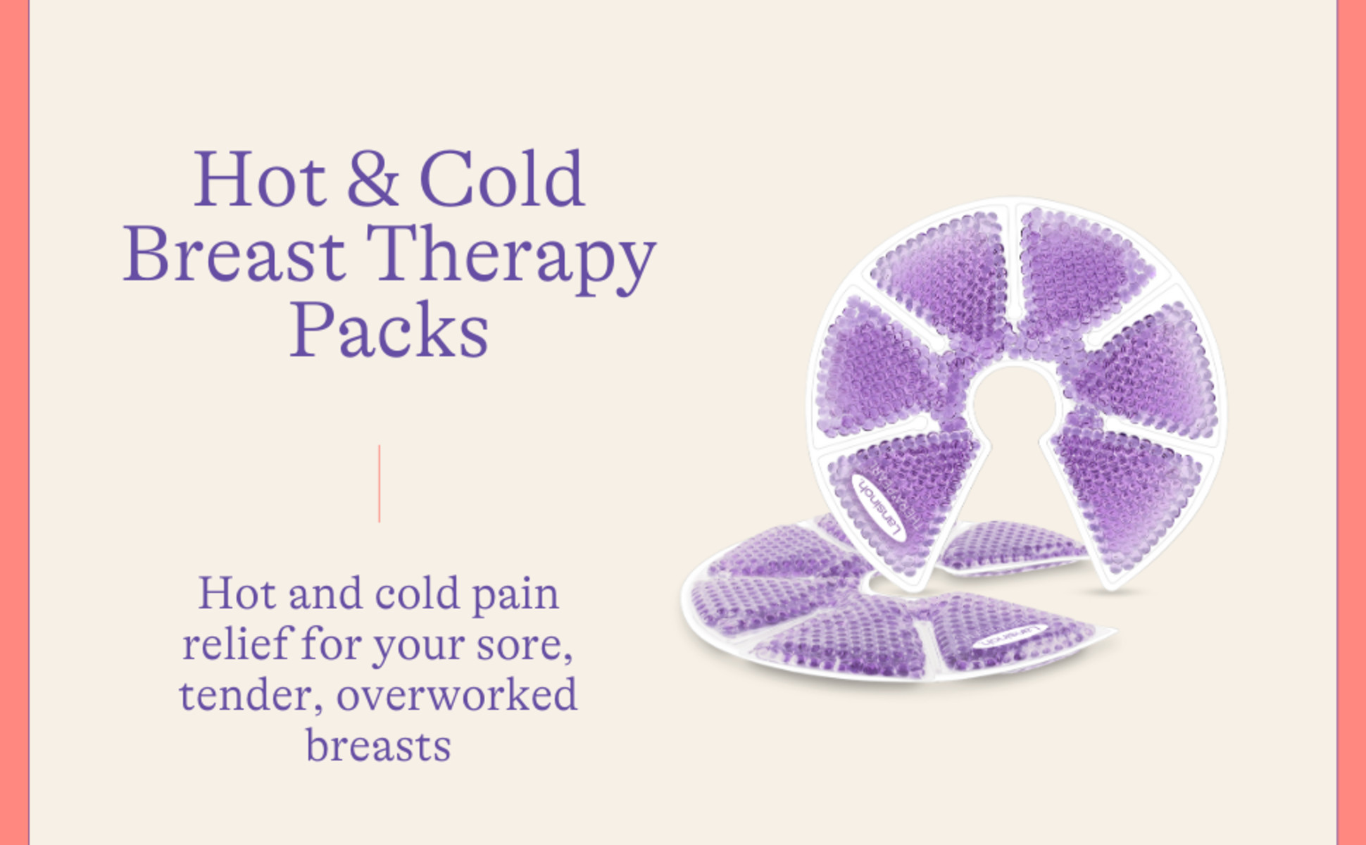 Lansinoh Hot & Cold Breast Therapy Packs with Covers, 2 Pack