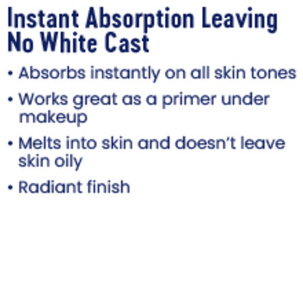 Instant absorption leaving no white cast